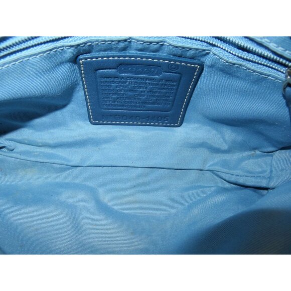 Coach 2004 Blue Suede & Leather Double Buckle Flap Closure Crossbody Bag - Picture 6 of 14